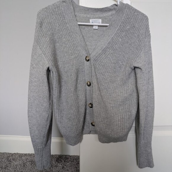 Market and Spruce womens gray knit button front cardigan long sleeve size S - Picture 1 of 3